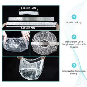 AIDIQIU disposable shower cap on a bathroom counter