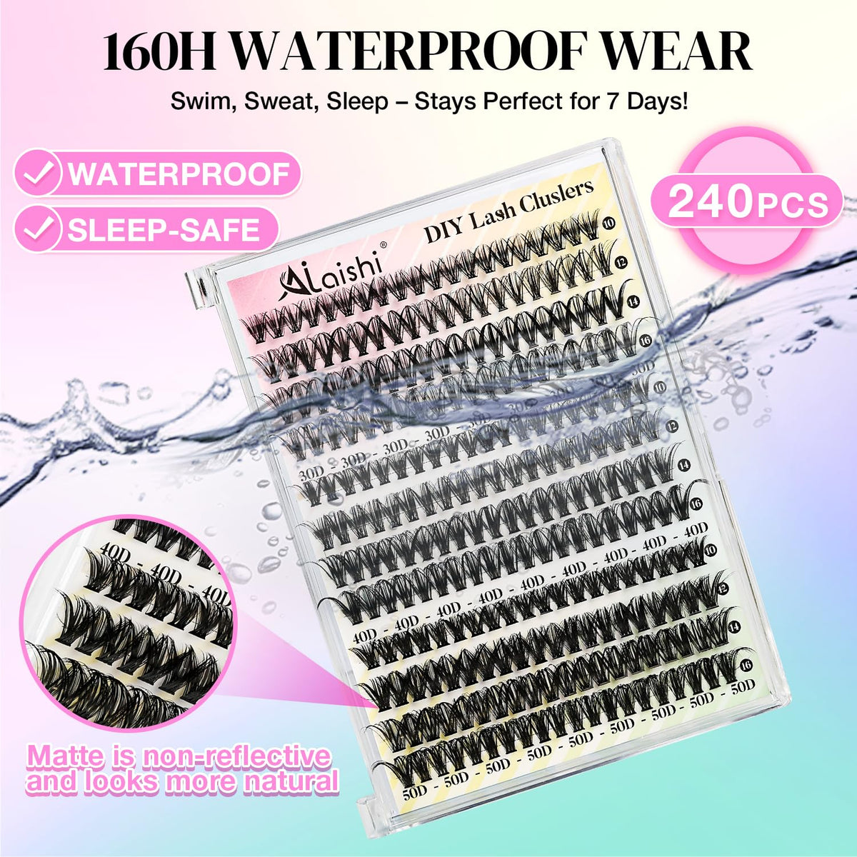 AILAISHI lash clusters kit contents including bond and seal