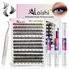 AILAISHI Lash Clusters Kit front view with 240pcs and tweezers