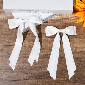 Aileam Silky Satin Hair Bow close-up on alligator clip