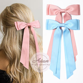Aileam Silky Satin Hair Bow on a headband