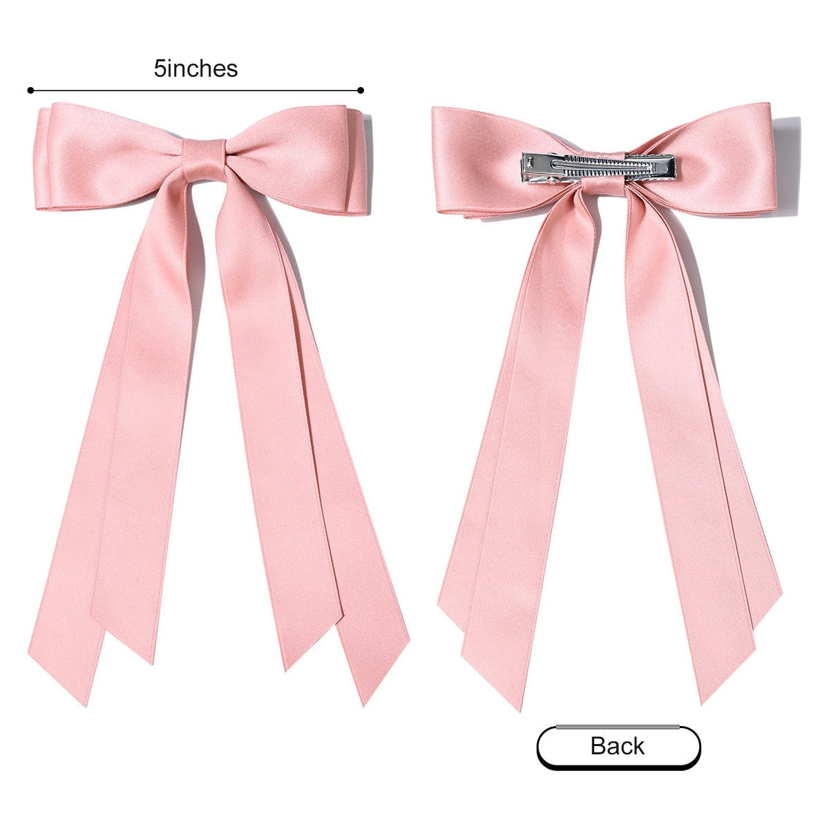 Aileam Silky Satin Hair Bow styled in a ponytail