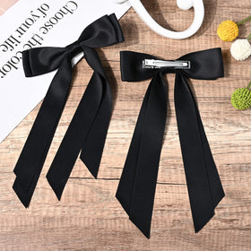Aileam Silky Satin Hair Bows close-up on alligator clip
