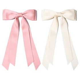 Aileam Silky Satin Hair Bows displayed on a table