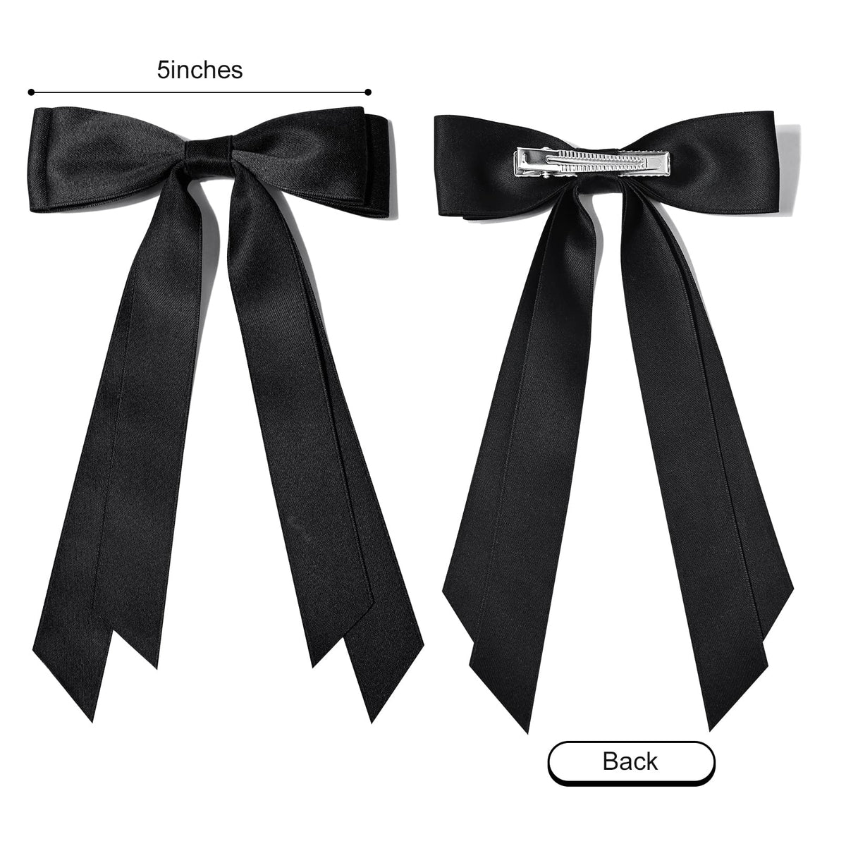 Aileam Silky Satin Hair Bows packaging with bows displayed