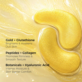 AILEORY 24K Gold Peptide Under Eye Patches in use on a model