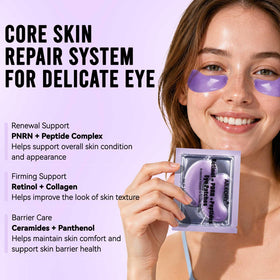AILEORY PDRN Retinol Peptides Under Eye Patches applied on model