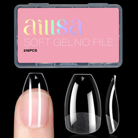 AILLSA Ballerina Nail Tips clear gelly full cover front view