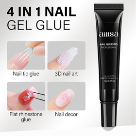 AILLSA Gel Nail Glue 15g application on false nails