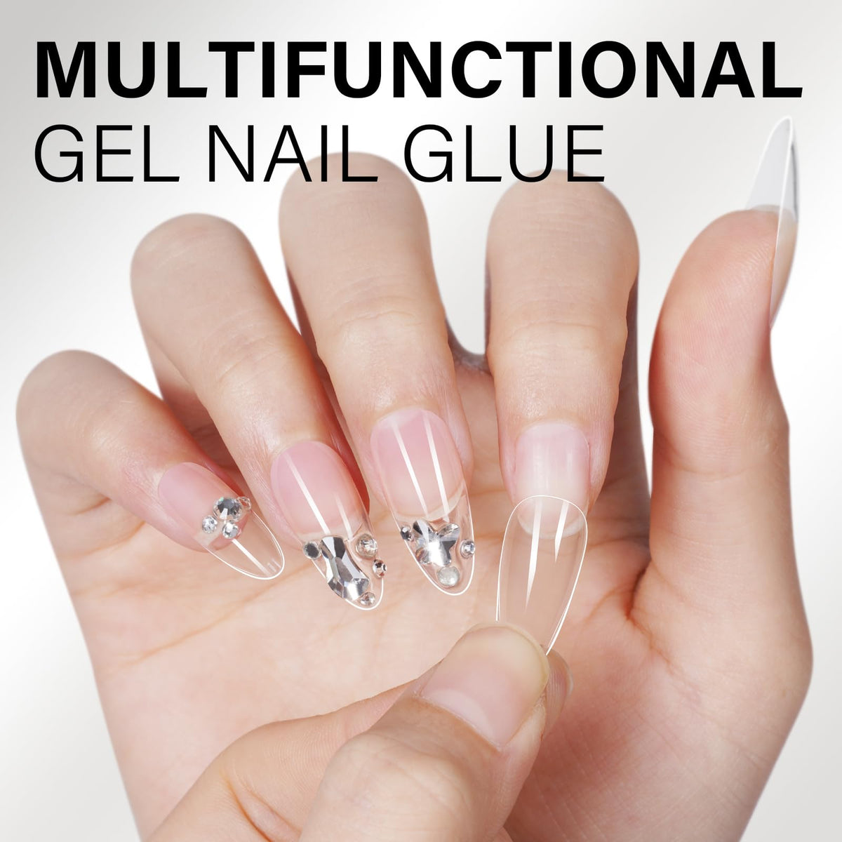 AILLSA Gel Nail Glue 15g showing application technique