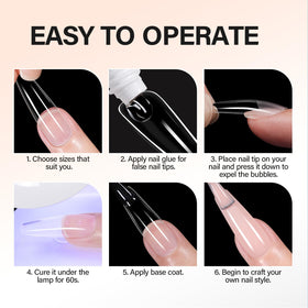 AILLSA Gel Nail Glue with nail tips and rhinestones