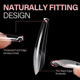 AILLSA Long Coffin Nail Tips 12 sizes packaging