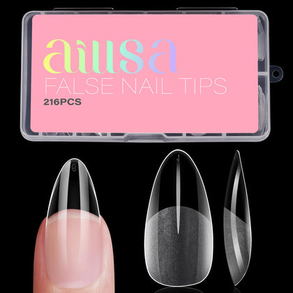 AILLSA Medium Almond Nail Tips front view in packaging