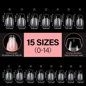 AILLSA Medium Coffin Nail Tips 240Pcs close-up of texture
