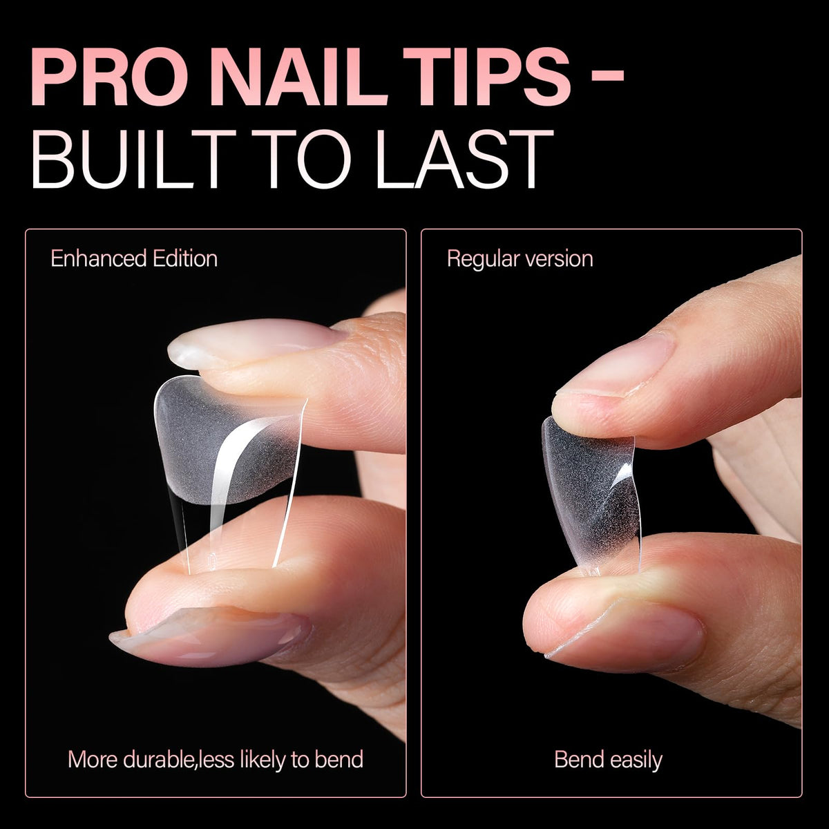 AILLSA Medium Coffin Nail Tips 240Pcs in use on nails