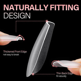 AILLSA Medium Coffin Nail Tips 450PCS close-up of tips