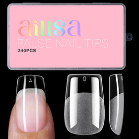 AILLSA Medium Square Fake Nail Tips 240Pcs front view