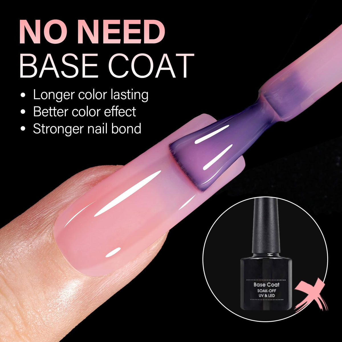 AILLSA Medium Square Nail Tips 450PCS matte finish close-up