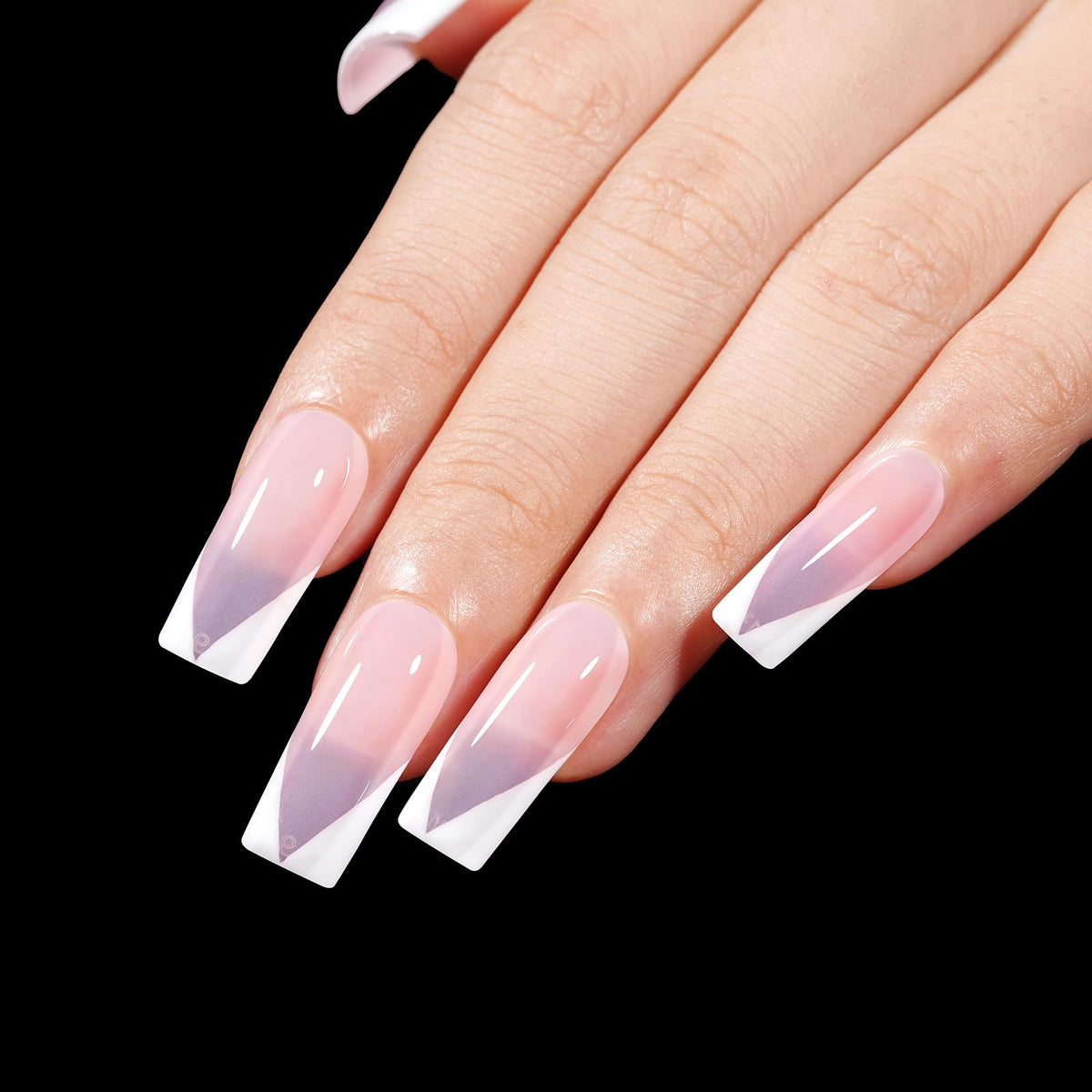 AILLSA Medium Square Nail Tips 450PCS with nail polish