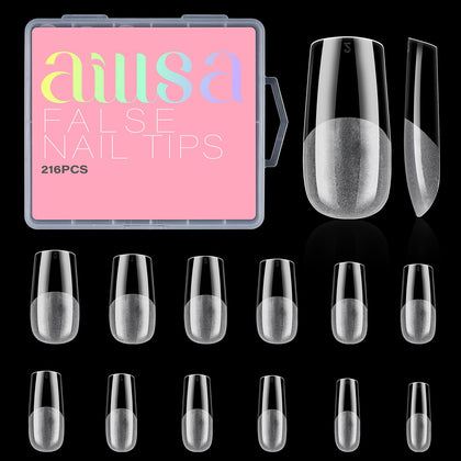 AILLSA Medium Square Nail Tips front view with packaging
