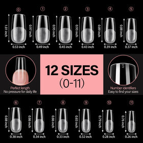 AILLSA Medium Square Nail Tips side view highlighting thickness