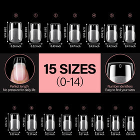 AILLSA nail tips displayed with nail tools
