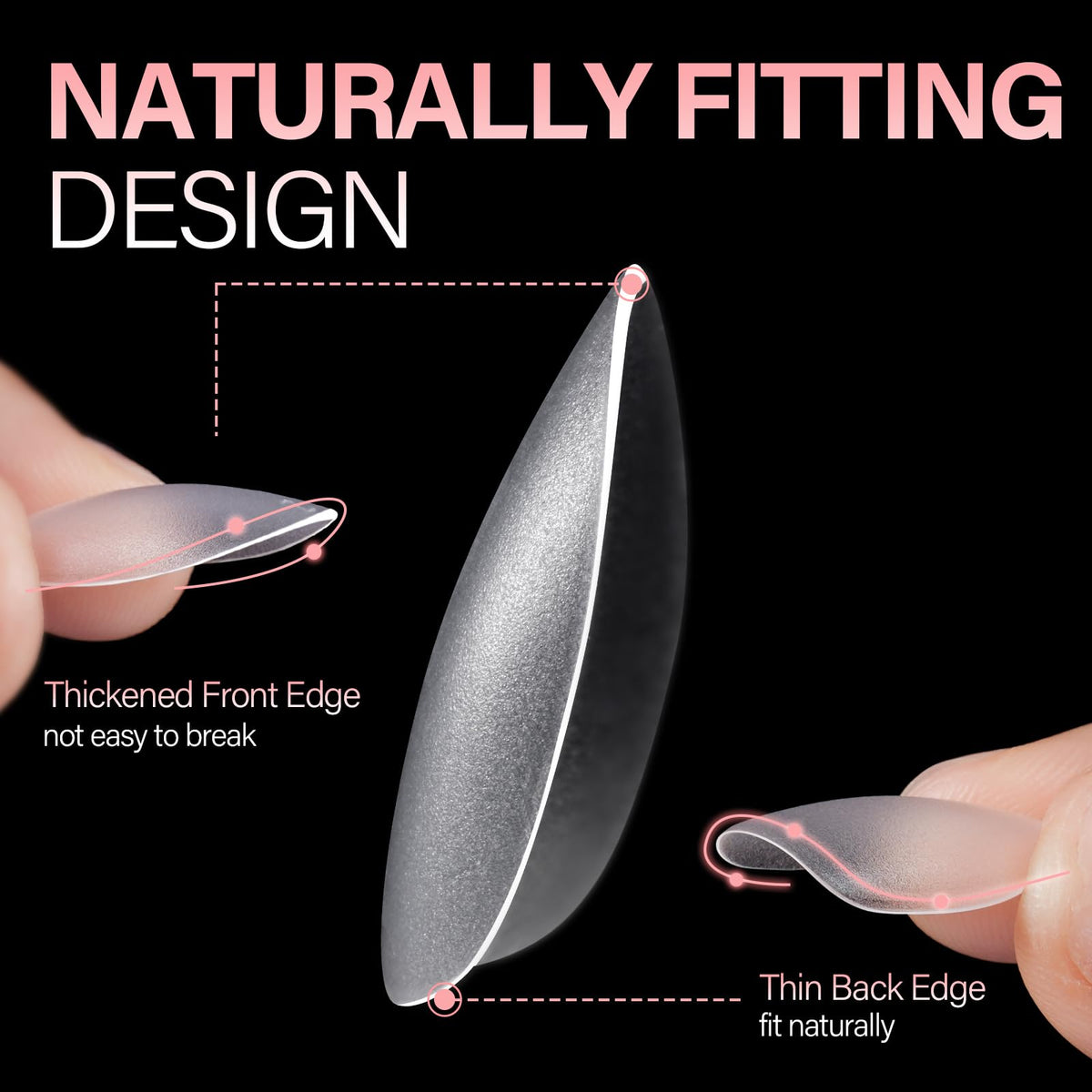 AILLSA Short Almond Nail Tips close-up