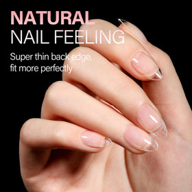 AILLSA Short Almond Nail Tips close-up of nail texture
