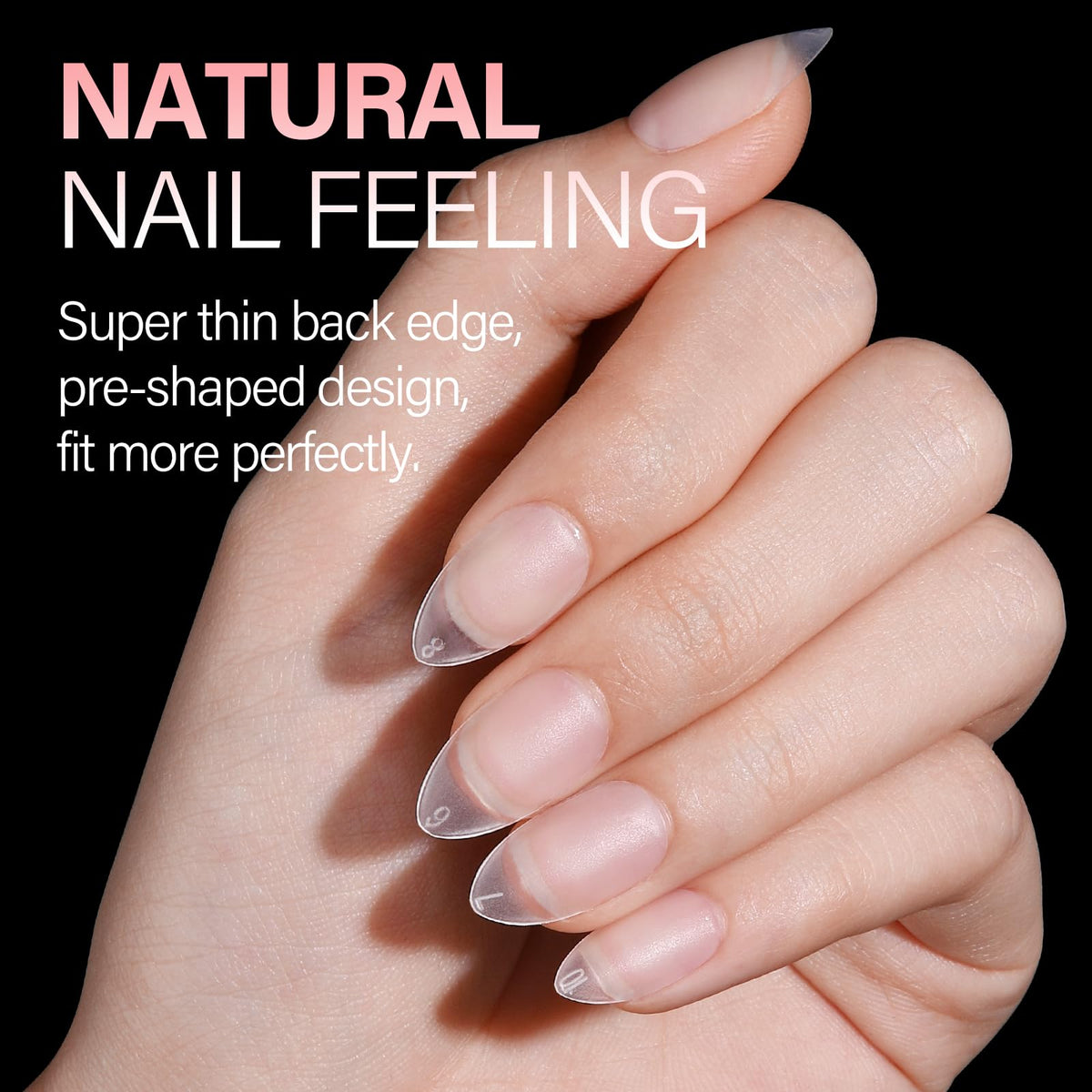 AILLSA Short Almond Nail Tips in use