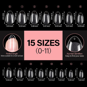 AILLSA Short Almond Nail Tips with nail polish and tools