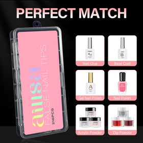 AILLSA Short Coffin Nail Tips assortment of nail tips