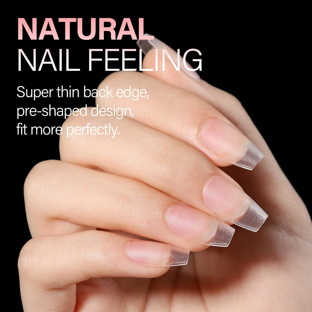AILLSA Short Coffin Nail Tips in use on hands