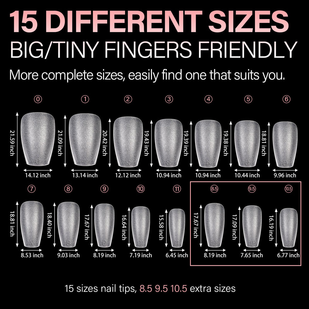 AILLSA Short Coffin Nail Tips with nail art tools