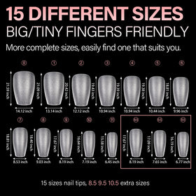 AILLSA Short Coffin Nail Tips with nail art tools