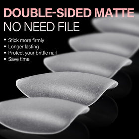 AILLSA Short Oval Nail Tips acrylic gel clear side view