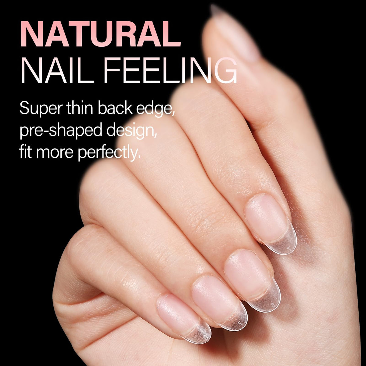 AILLSA Short Oval Nail Tips matte finish close-up