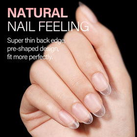 AILLSA Short Oval Nail Tips matte finish close-up