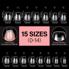 AILLSA Short Square Fake Nail Tips in use on nails