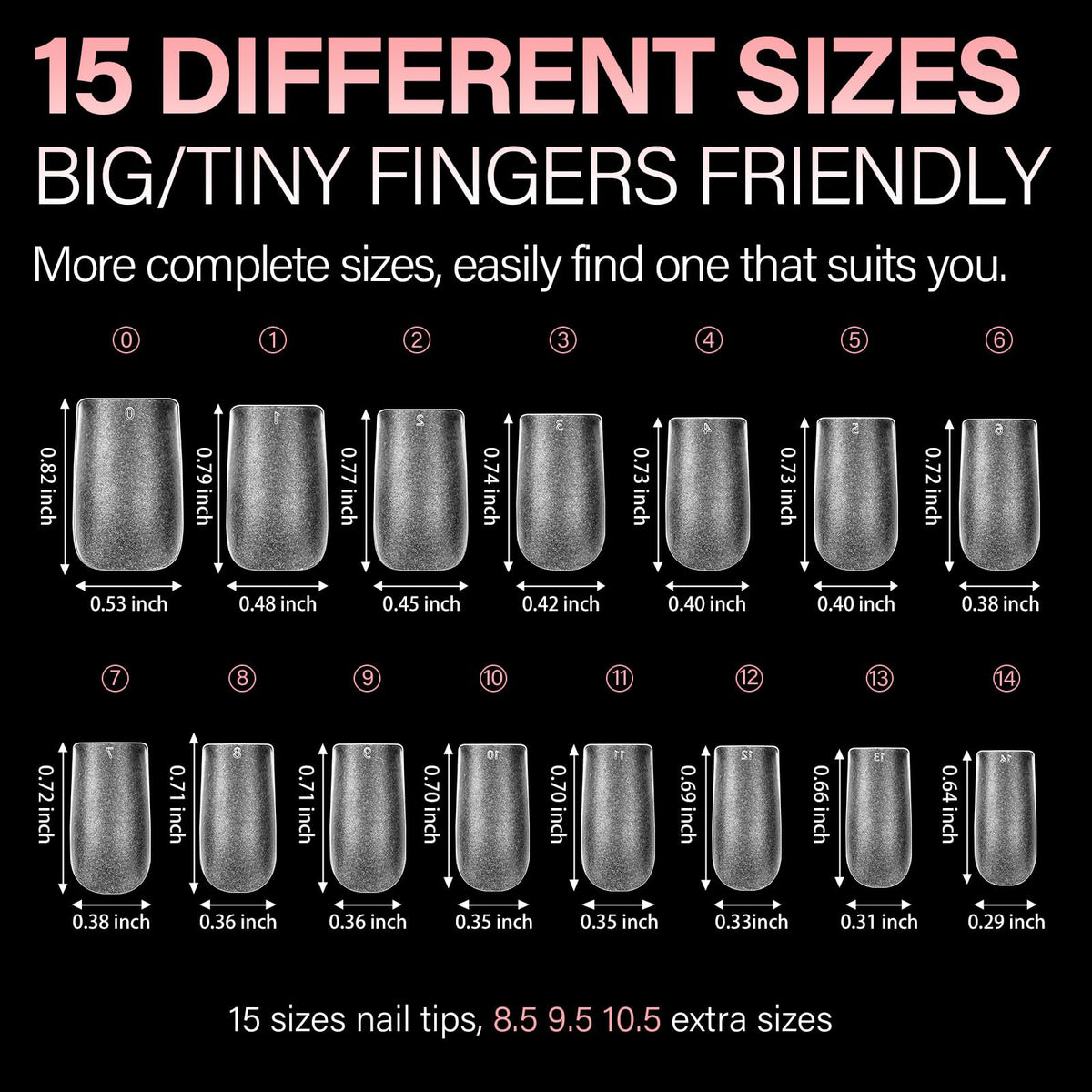 AILLSA Short Square Nail Tips 450PCS detailed view of texture