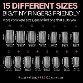 AILLSA Short Square Nail Tips 450PCS detailed view of texture