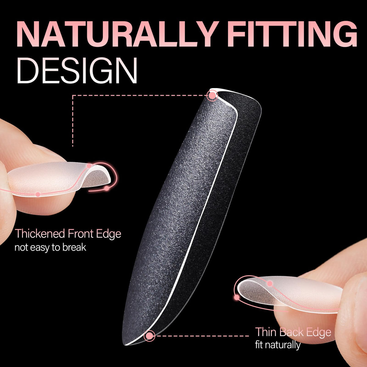 AILLSA Short Square Nail Tips 450PCS in use on hands
