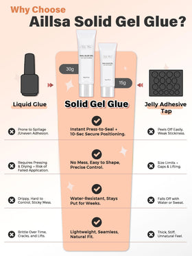 AILLSA Solid Gel Nail Glue close-up of gel texture