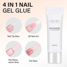 AILLSA Solid Gel Nail Glue with nail art accessories