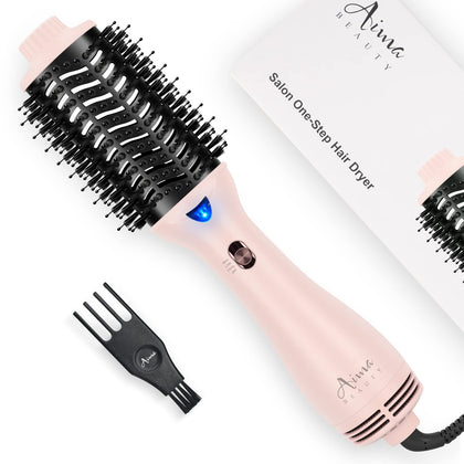 Aima Beauty Hair Dryer Brush front view in pink