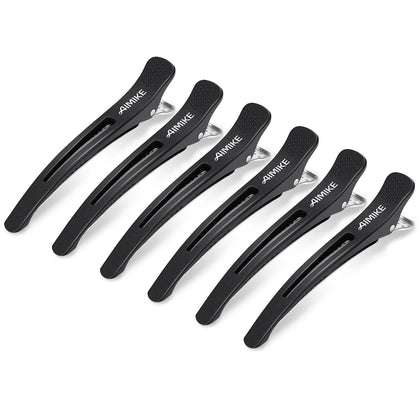 AIMIKE 6pcs hair clips black duck billed front view