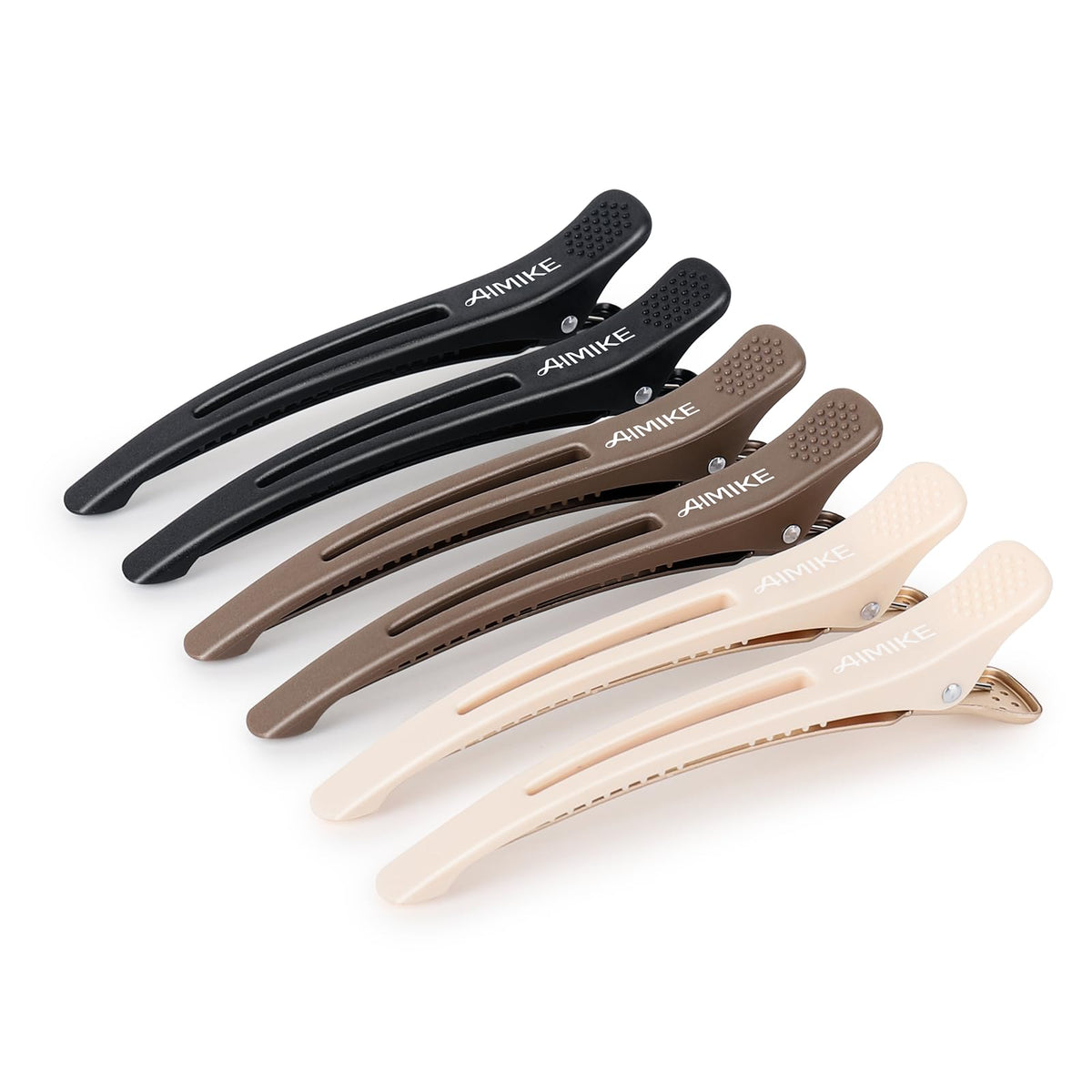 AIMIKE 6pcs hair clips in brown, apricot, and black