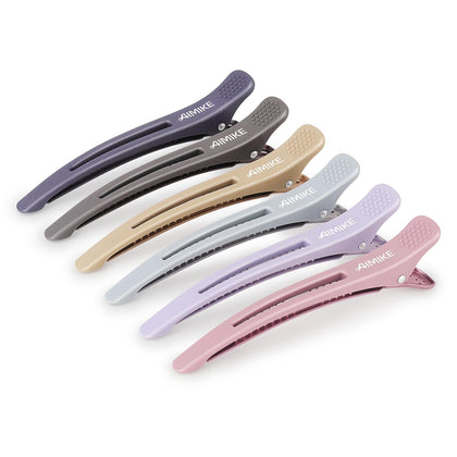 AIMIKE 6pcs Professional Hair Clips in various colours front view