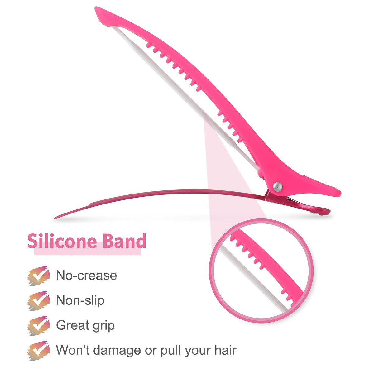 AIMIKE Duck Bill Clips in use for hair styling