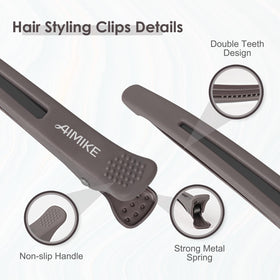 AIMIKE duck billed hair clips holding hair sections during styling