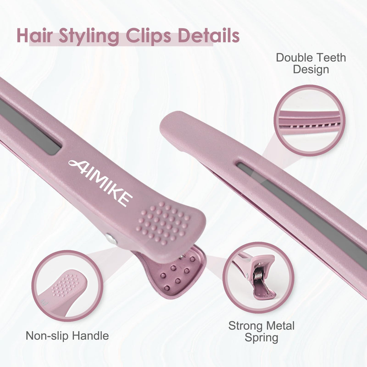 AIMIKE Hair Clips close-up of teeth for grip